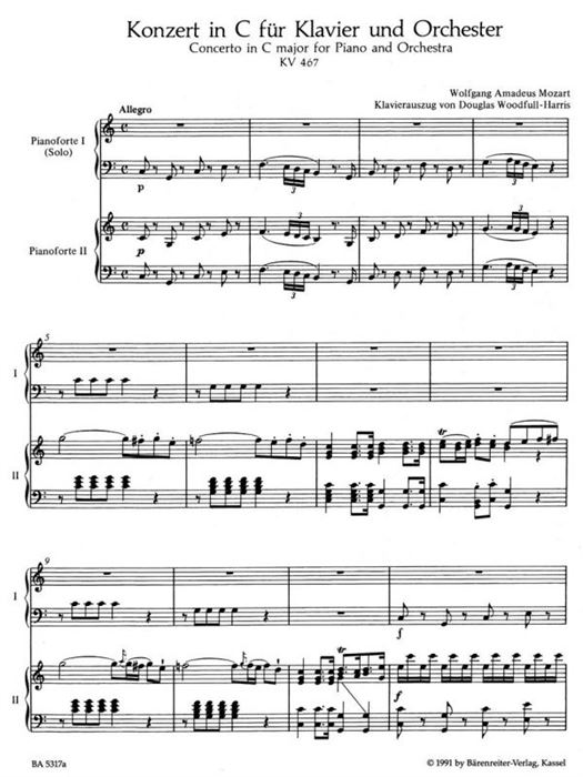 Piano Concerto No. 21 in C maj K. 467