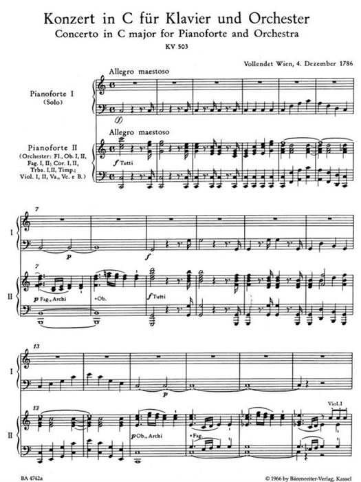 Piano Concerto No. 25 in C maj K. 503