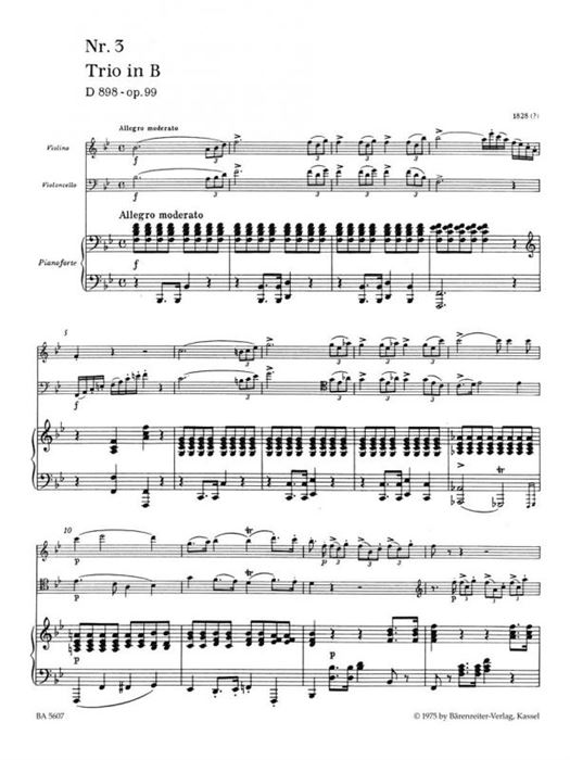 Piano Trio in B-flat maj D 898 op. 99