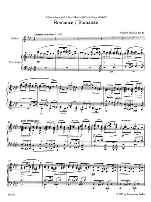 Romance op. 11 Arrangement for Violin and Piano