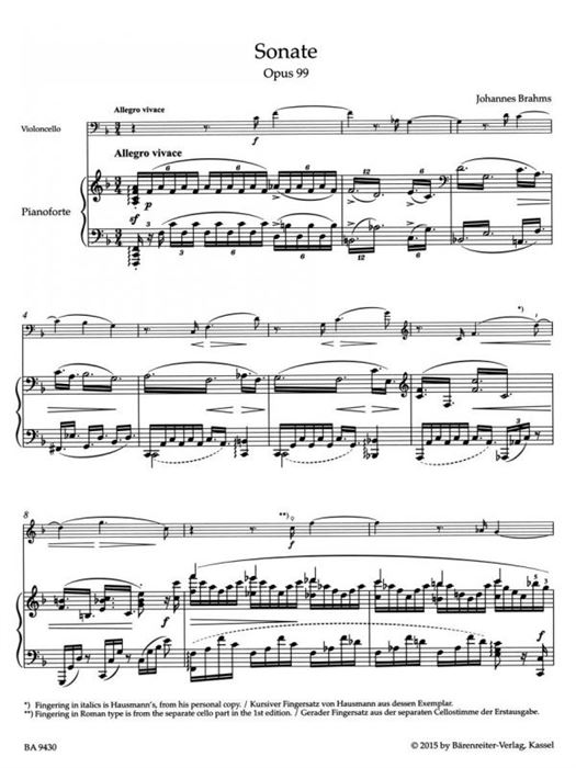 Sonata for Violoncello and Piano F major op. 99
