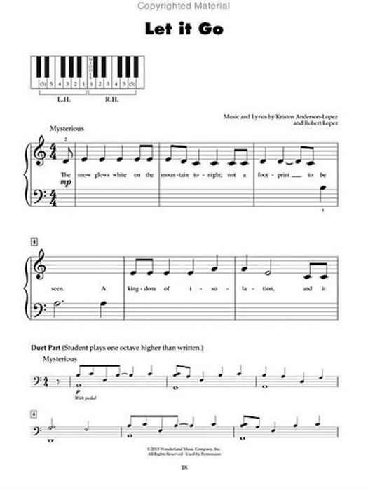 Disney Frozen -Easy 5 finger piano