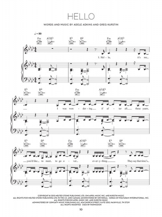 Adele 25 for Piano Vocal Guitar