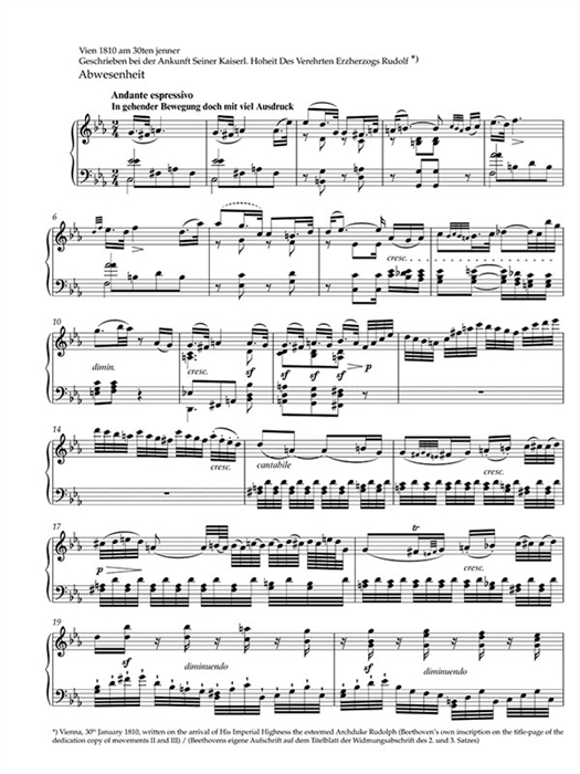 Beethoven - Sonata for Pianoforte E-flat major op. 81a 