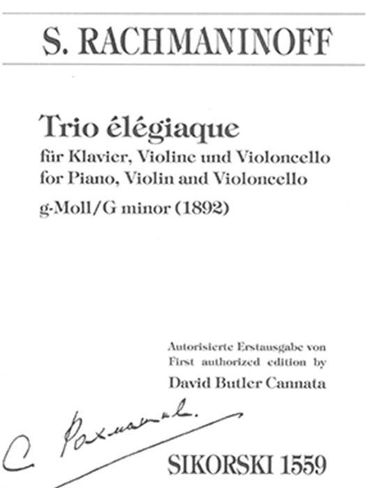Rachmaninov Trio élégiaque op. 9 for piano, violin
