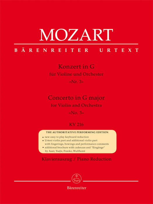 Concerto for Violin and Orchestra no. 3 G major K. 216
