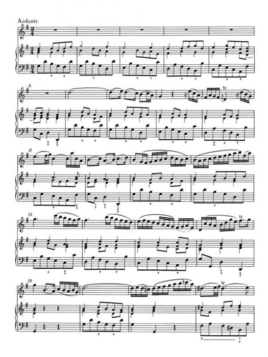 Vier Sonaten BWV 1034-1035 für Flöte und Basso continuo 