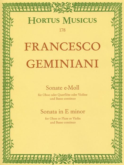 Sonate für Oboe (Flöte, Violine) und Basso continuo  e-Moll