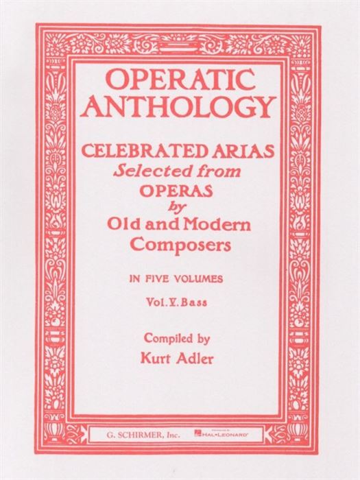 Operatic Anthology Volume 5  Bass + Piano