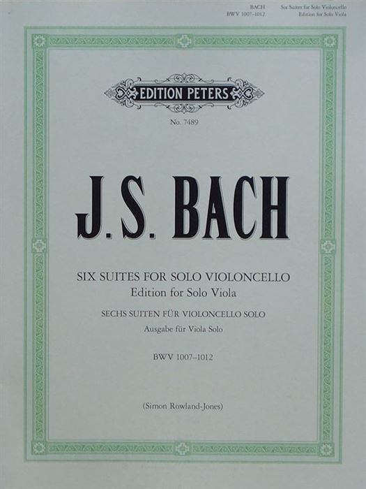 Six Suites for Violoncello edition for Solo Viola