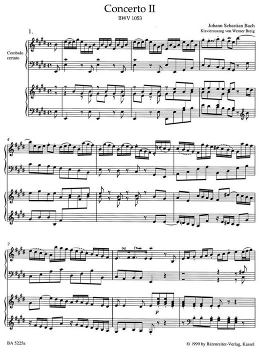 Concerto for Harpsichord and Strings no. 2 E major BWV 1053