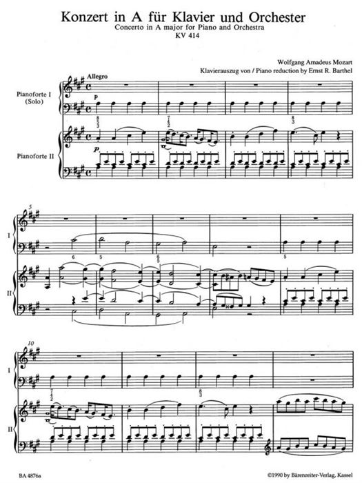 Piano Concerto No. 12 in A maj K. 414