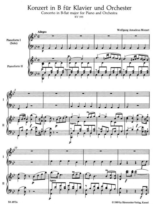 Piano Concerto No. 27 in B-flat maj K. 595