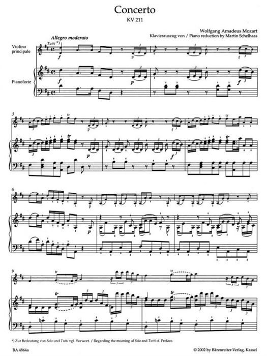  Violin Concerto No. 2 in D maj K. 211
