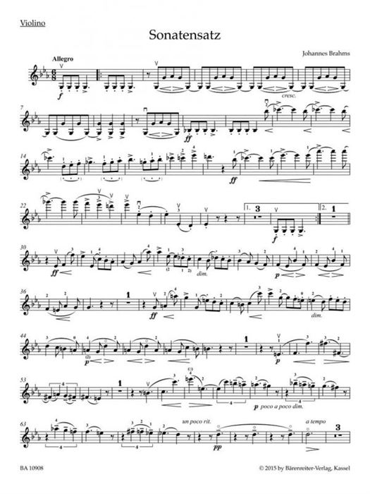 Sonata Movement in C minor from the F.A.E. Sonata