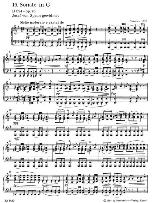 Schubert Sonate G-Dur op. 78 D 894