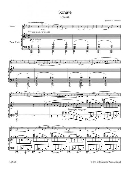 Sonata in G Major for Violin and Piano Op.78