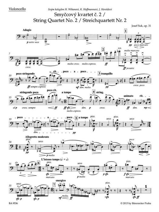 Suk String Quartet no. 2 op. 31