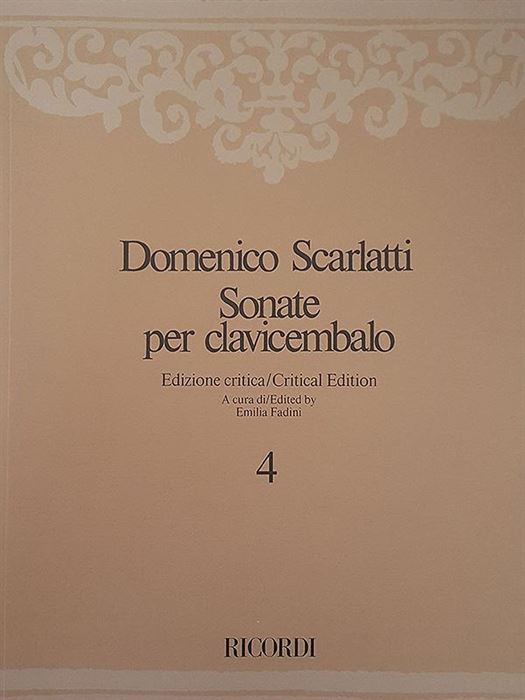Sonatas For Clavicembalo Critical Edition V4