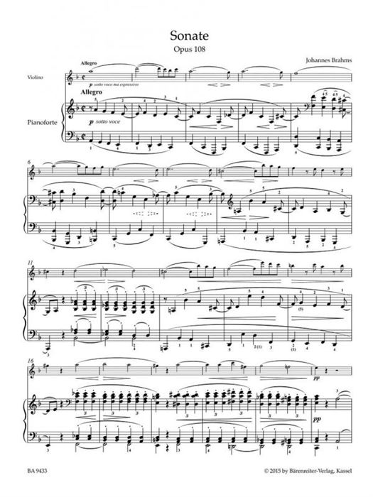 Sonata for Violin and Piano D minor op. 108