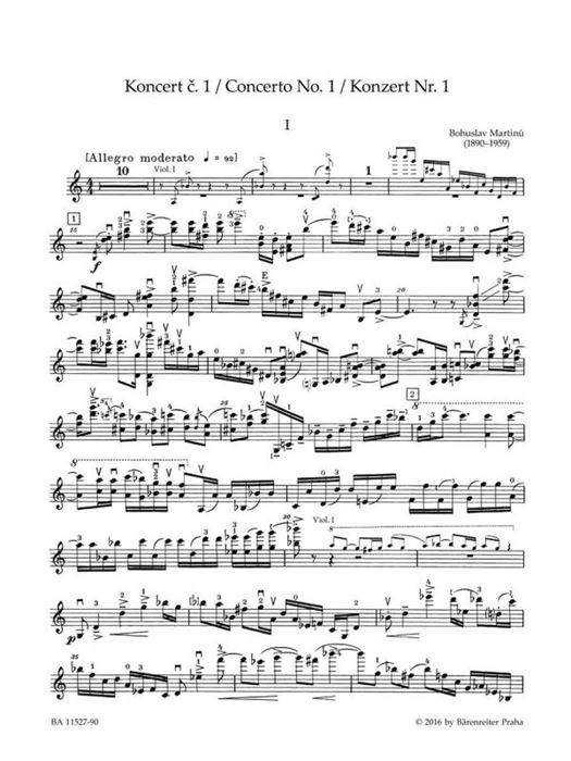 Concerto for Violin and Orchestra no. 1 H 226