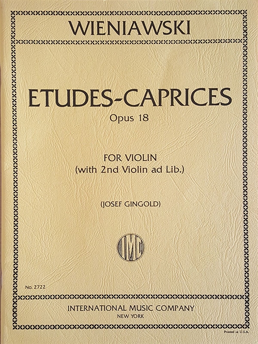 Wieniawski Etudes-Caprices Op.18 For Violin 