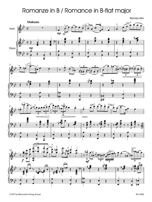 Roman Kim - Three Romances for Violin and Piano