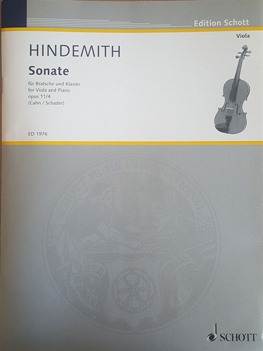 Hindemith Sonata for Viola and Piano Op.11/4