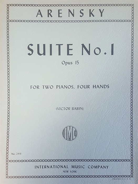 Arensky - Suite no.1 Op. 15 for 2 pianos