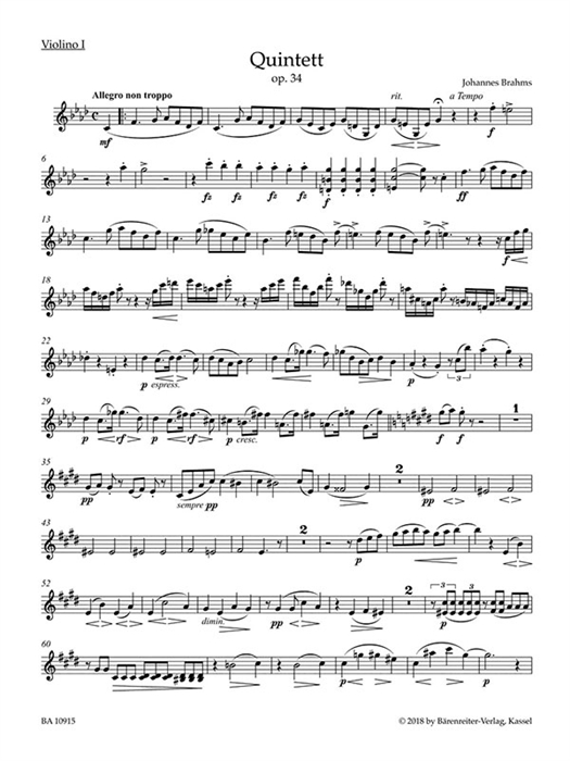 Brahms - Piano Quintet in F minor op. 34