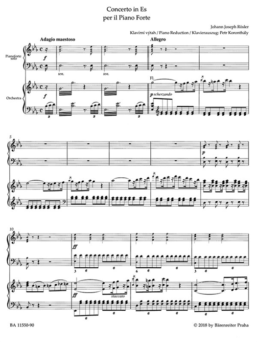 Rösler - Concerto for Pianoforte and Orchestra no. 2 in E-flat major