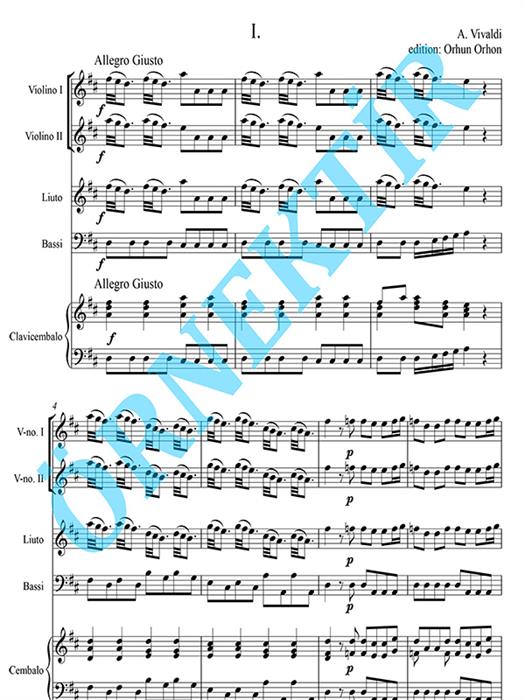 Vivaldi Concerto for Lute RV93 - Score + Parts - Düzenleme - Orhun Orhon